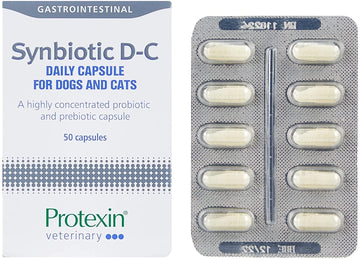 Protexin Synbiotic D-C Probiotic & Prebiotic Capsules for Dogs & Cats